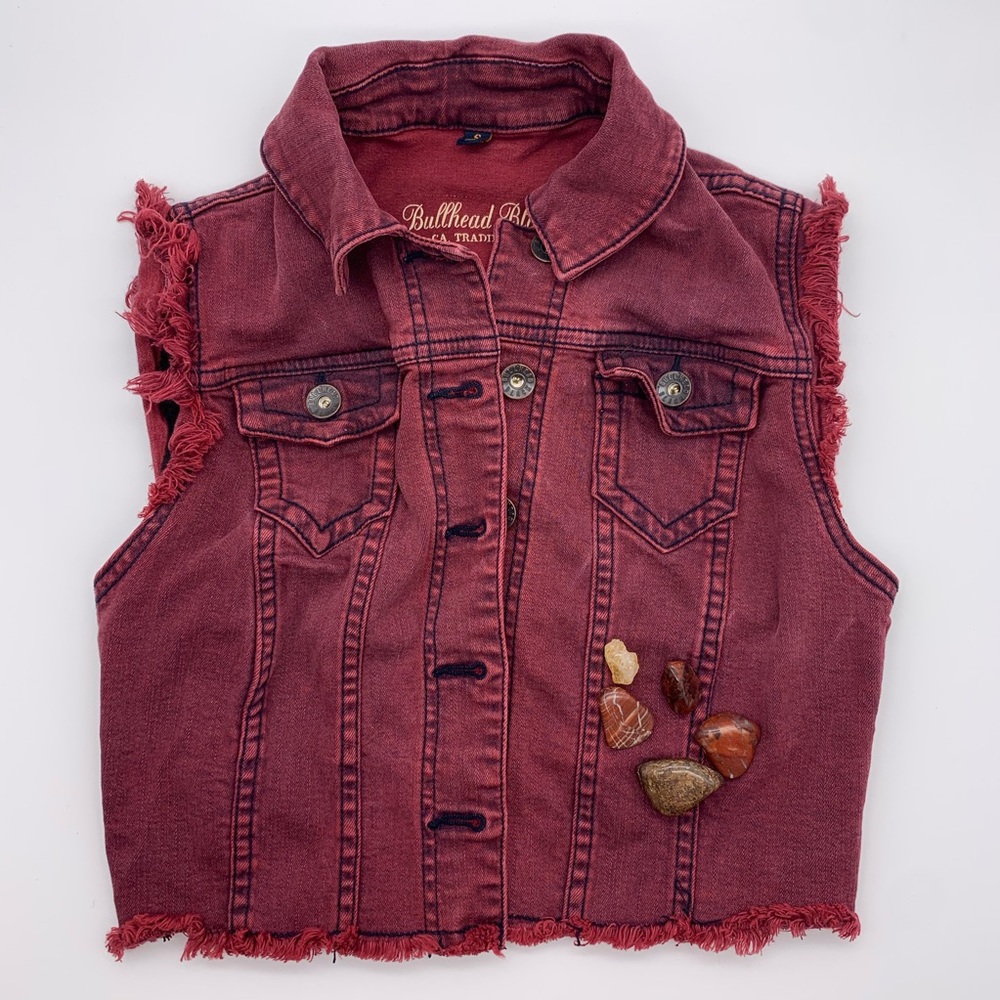 Maroon Jean Vest